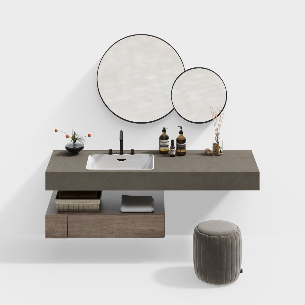 Cuarto de baño del gabinete del hotel combinado gabinete del baño