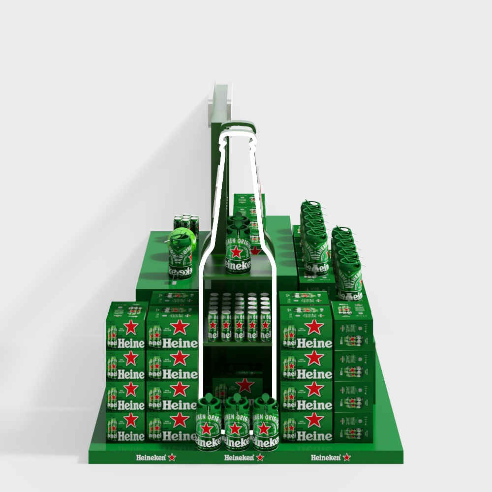 Vibrant Heineken Beer Display 3D model