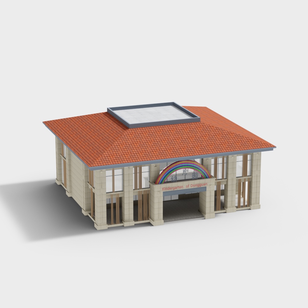 Charming Kindergarten 3D Model for Joyful Spaces