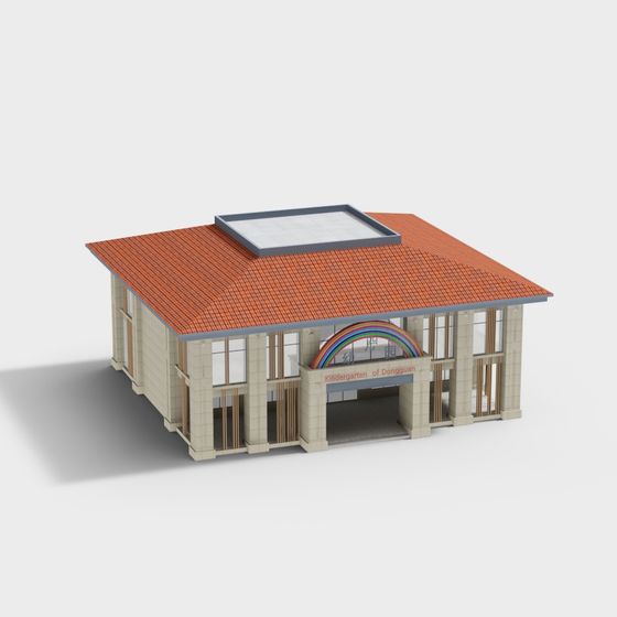 Charming Kindergarten 3D Model for Joyful Spaces