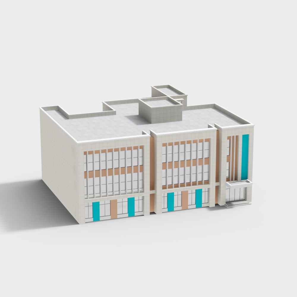 Modern Low-Poly Urban Building 3D model
