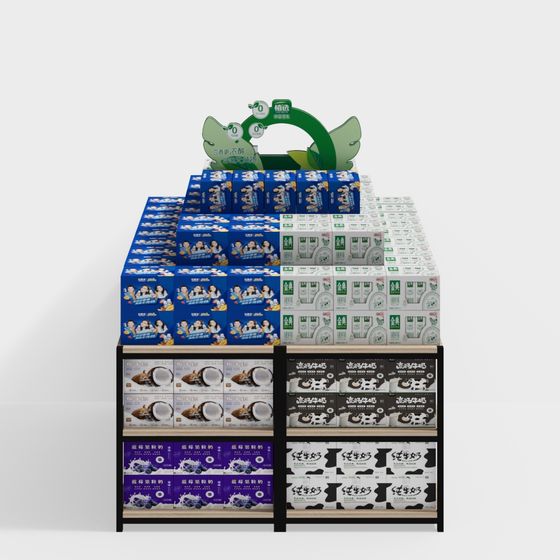 Vibrant Milk Shelf 3D model for Creative Projects