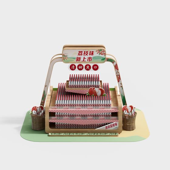 Lychee Flavor Popsicle Display Rack 3D model
