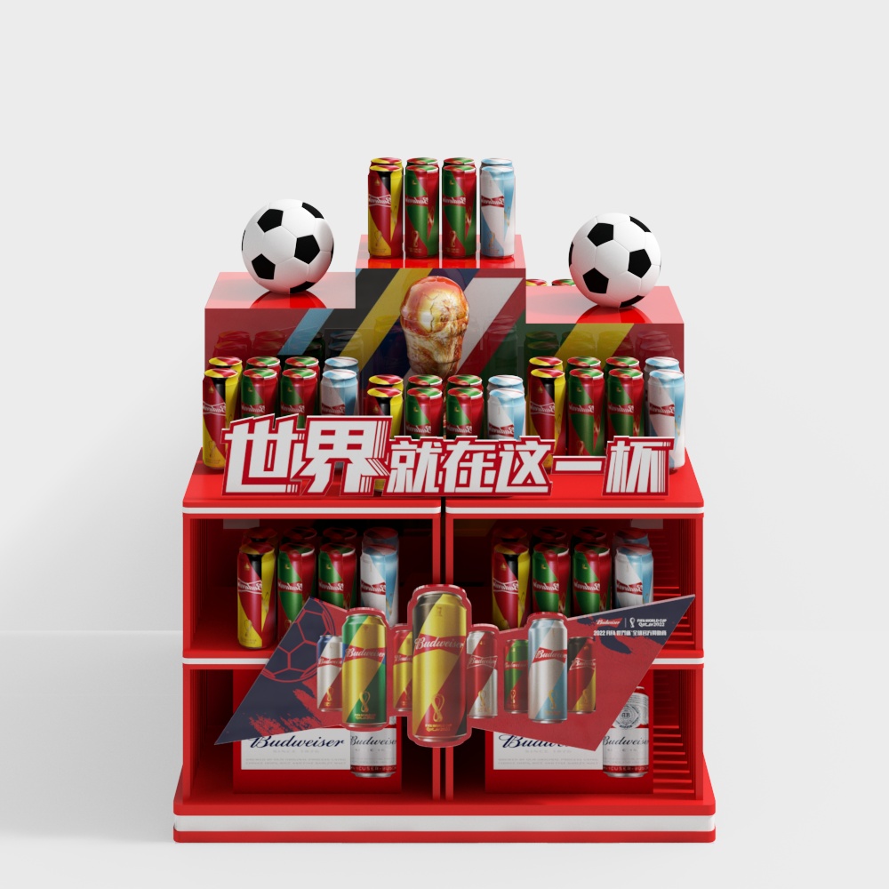 Vibrant Low-Poly Beer Shelf 3D model