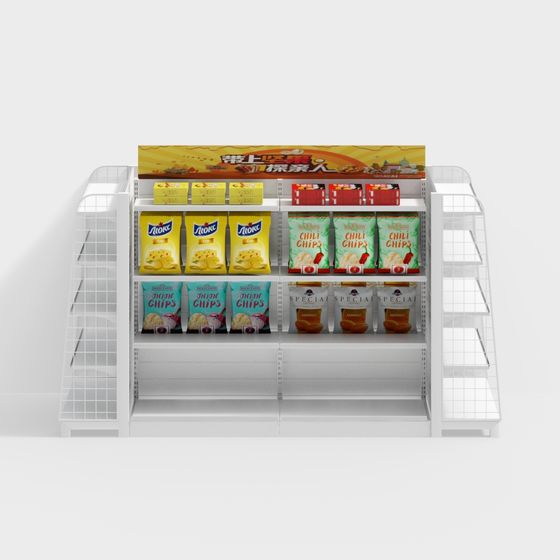 Stylish Snack Shelf 3D model for Modern Retail