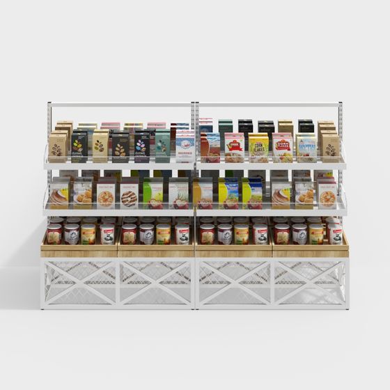 Charming Low-Poly Shelf 3D model for Retail Scenes