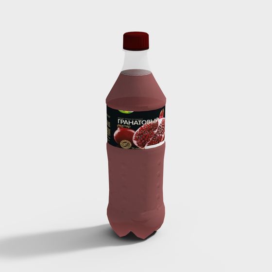 Vibrant Pomegranate Juice Bottle 3D model