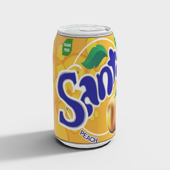 Santé Peach Soda Can 3D model