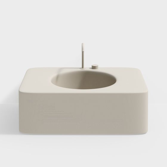Stylish Square Sink 3D Model for Modern Interiors