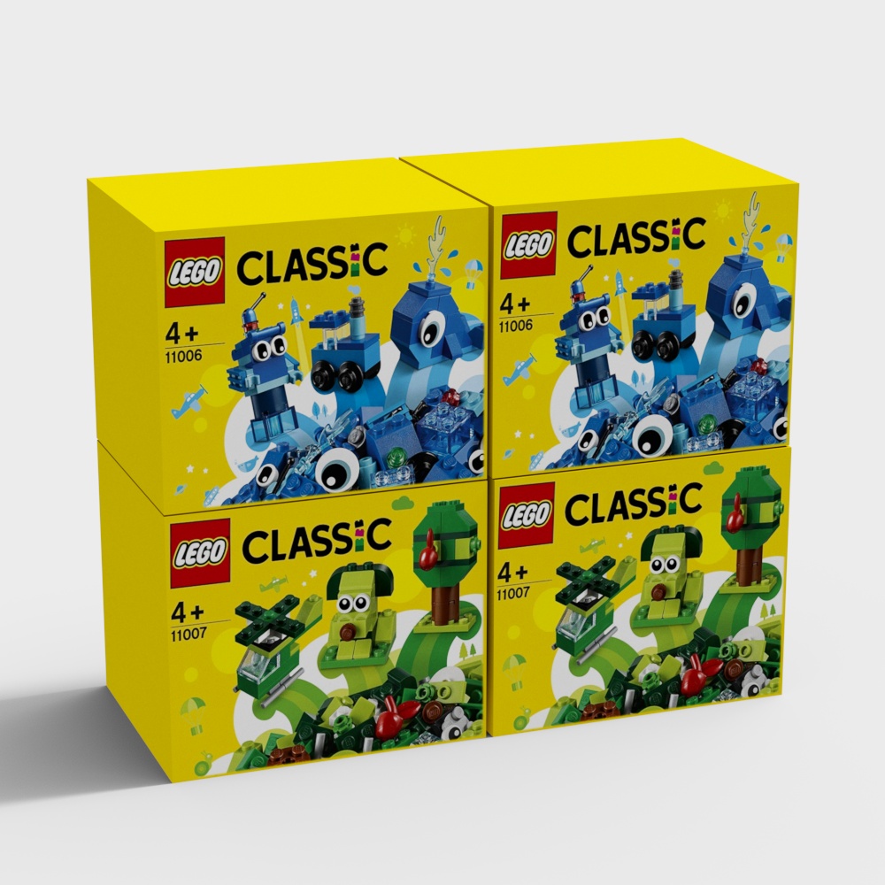 LEGO Classic 3D Model Set in Low Poly Style