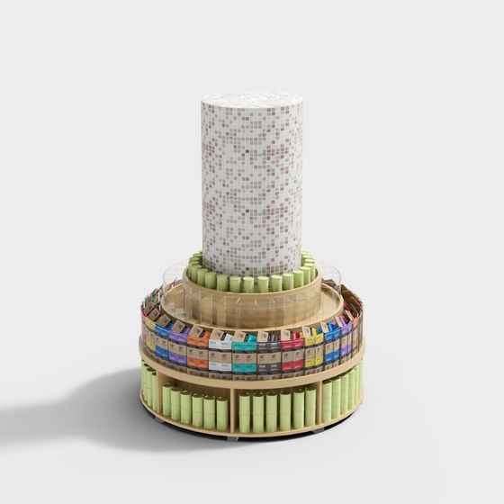 Unique Rotating Bookshelf 3D model