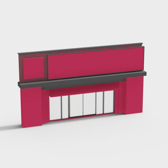 Stylish Low Poly Entrance 3D Model