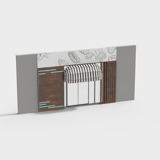 Stylish 3D Model Door for Urban Food Culture
