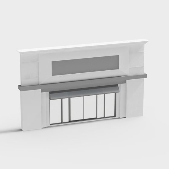 Elegant Minimalist Fireplace 3D model