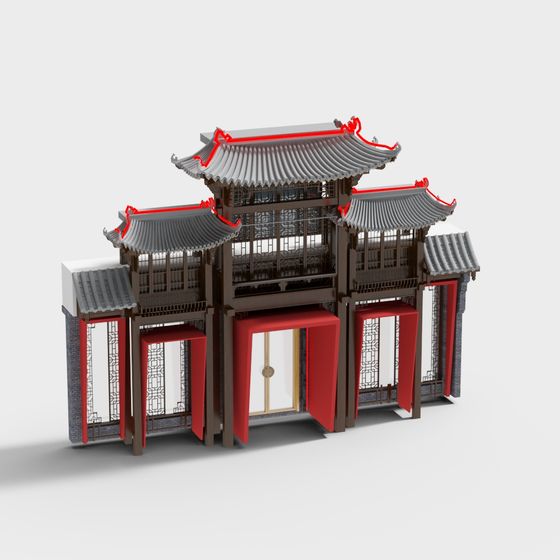 Ancient Style Gatehouse 3D model