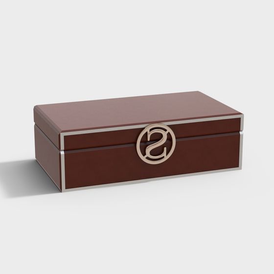 Elegant Leather Storage Box 3D model