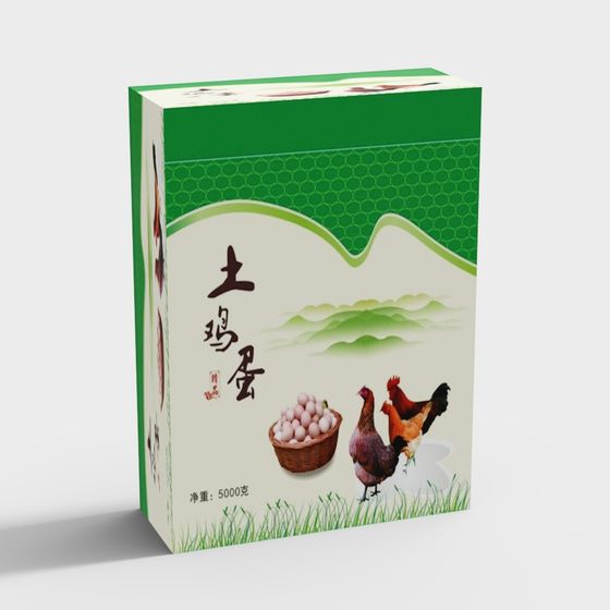 Low-Poly Rustic Egg Packaging Box 3D Model