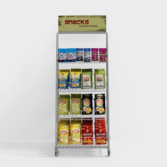 Vibrant Snack Display Stand 3D model for Designers