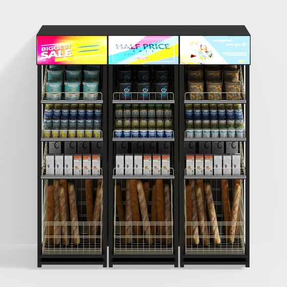 Low-Poly High-Detail Bread Display Stand 3D model