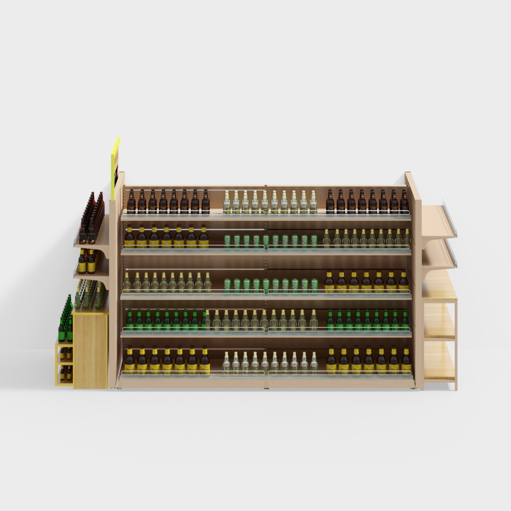 Supermarket island shelf combination