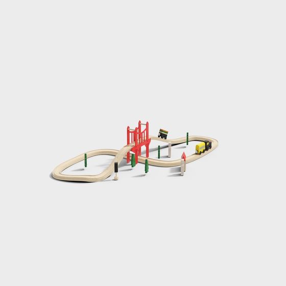 Creative Low-Poly Train Track 3D model