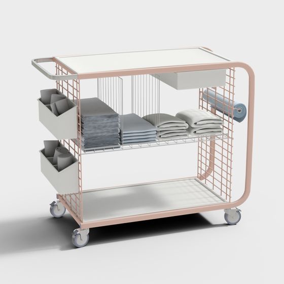 Stylish Storage Cart 3D model for Contemporary Homes