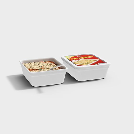 Realistic Instant Noodle Box 3D model
