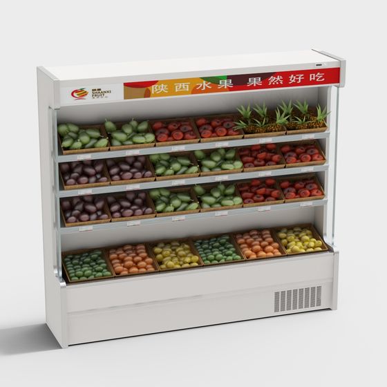 Realistic Fruit Display Rack 3D model for Stores
