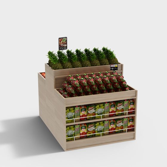 Vibrant Fruit Display Cabinet 3D Model