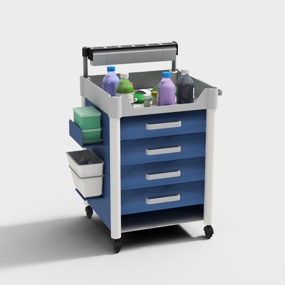 Realistic Medical Cart 3D model for Modern Healthcare