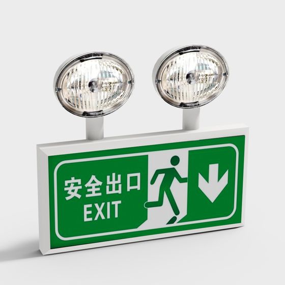 Emergency Exit Sign 3D model for Urban Safety