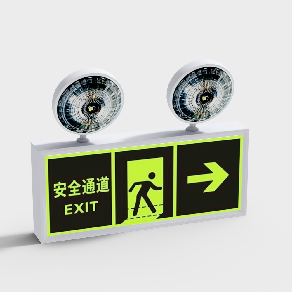 Emergency Exit Sign 3D Model for Modern Spaces