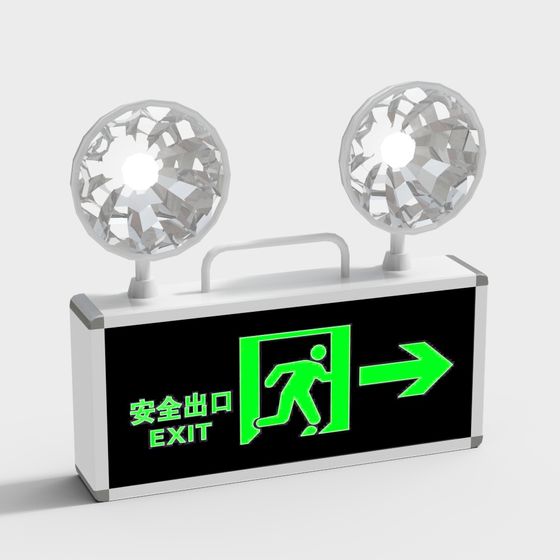 Low Poly Emergency Exit Sign 3D Model