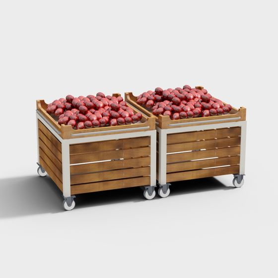 Cherry Cart 3D Model for Creative Applications