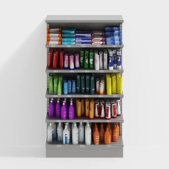 Realistic Low Poly Shelf 3D Model for Retail Spaces