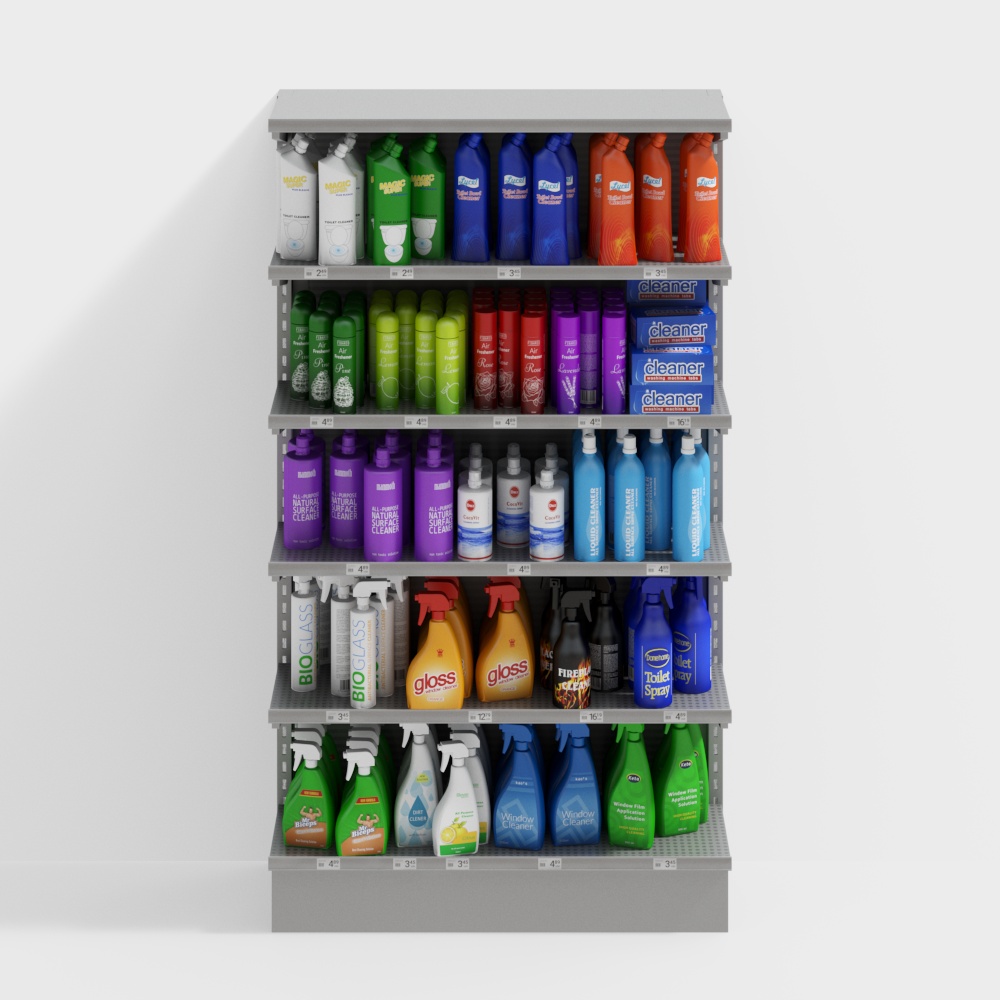 Shopping mall supermarket wall shelves