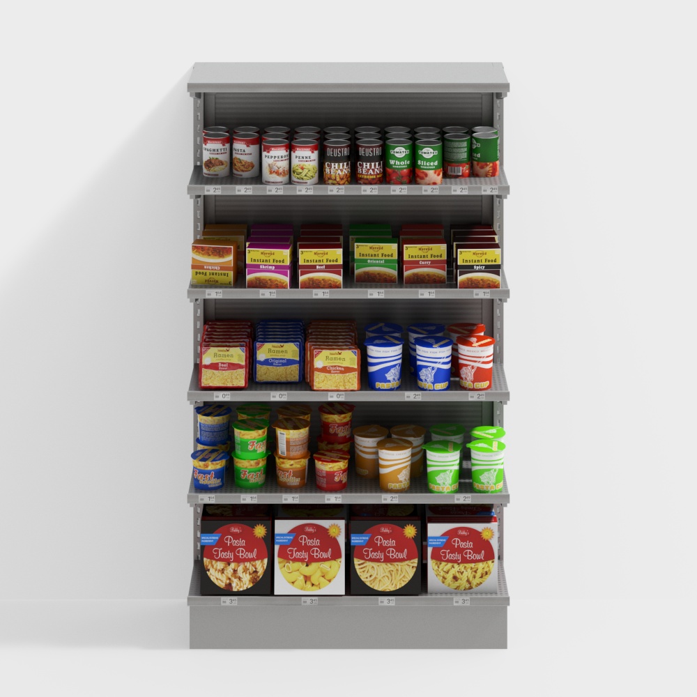 Shopping mall supermarket wall shelves