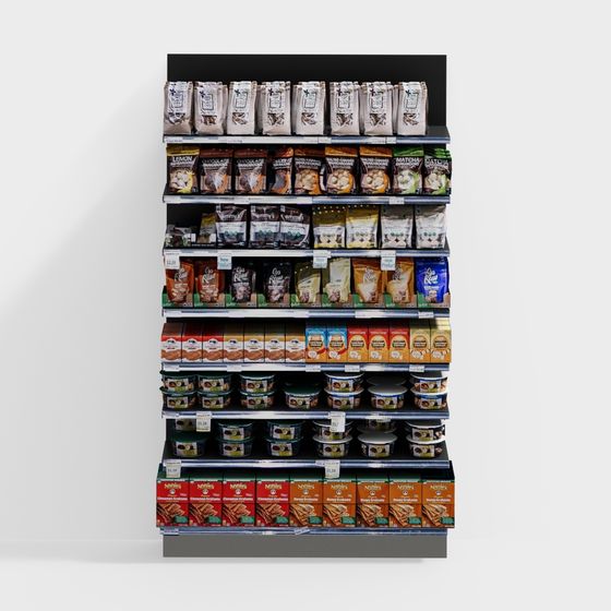 High-Detail Supermarket Shelf 3D model