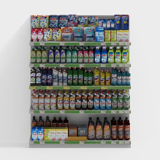 Realistic Supermarket Shelf 3D model