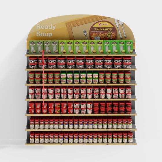 Realistic Ready Soup Display Stand 3D model