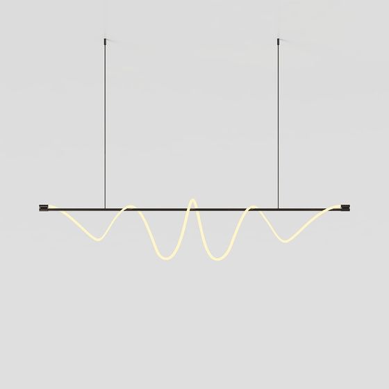 Stylish Wavy Pendant Lamp 3D model