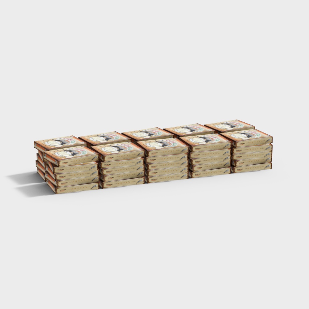 Pizza Box Stack 3D model