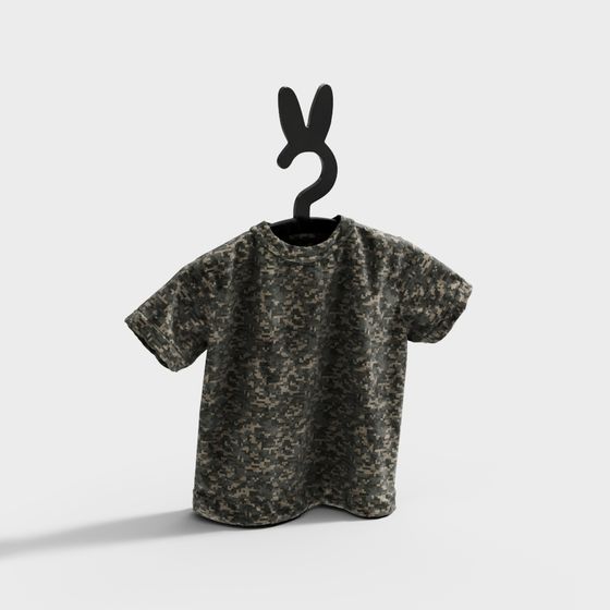 Realistic Military T-Shirt 3D Model