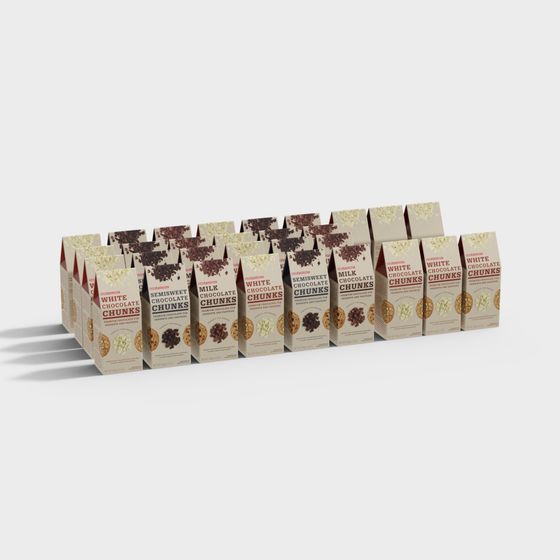 Low Poly Chocolate Block Packaging 3D model