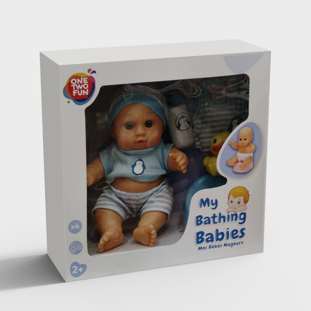 Charming Bathing Babies 3D Model
