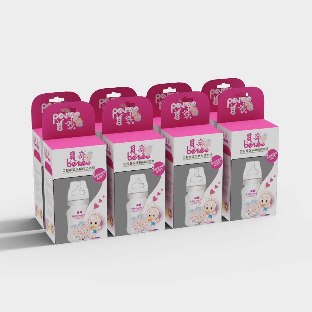 Charming Baby Bottle Packaging Box 3D model