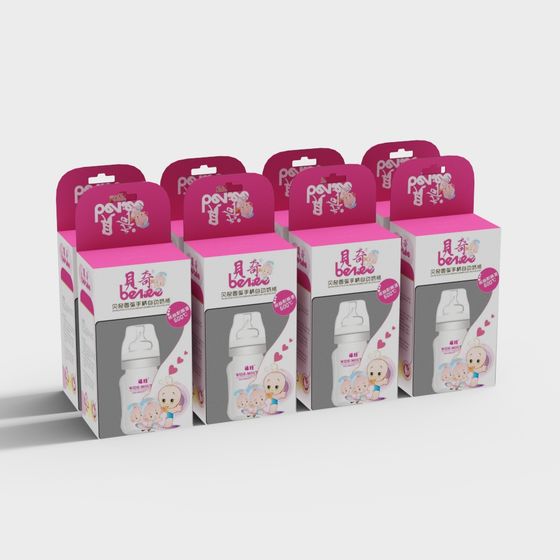 Charming Baby Bottle Packaging Box 3D model
