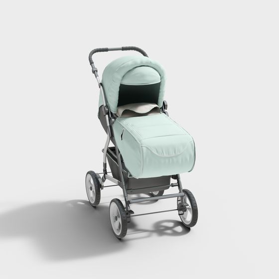 Elegant Baby Stroller 3D Model for Creative Projects