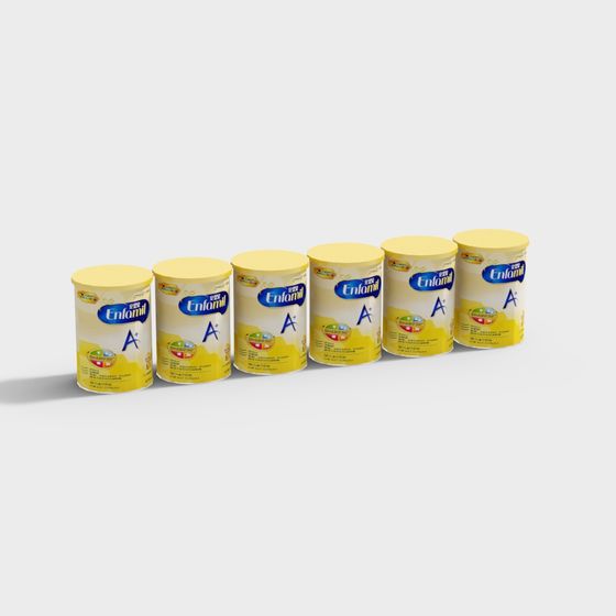 Realistic Enfamil A+ Milk Powder Can 3D model