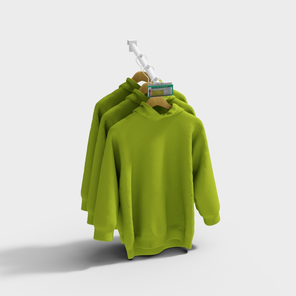 Vibrant Green Hoodie 3D Model for Creative Projects